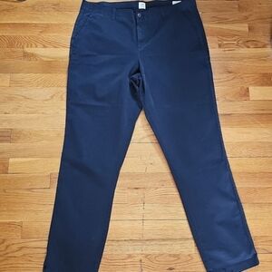 GAP Girlfriend Chino Pants Navy Blue Size 16 Tall Straight Leg Casual